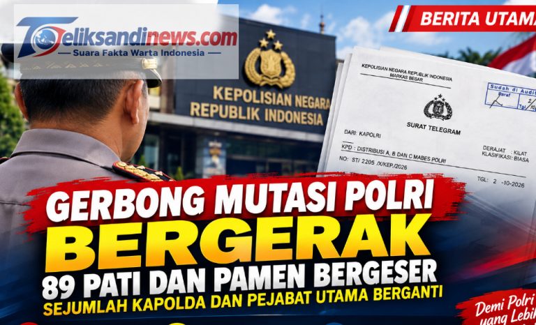 Gerbong Mutasi Polri Bergerak 89 Pati dan Pamen Bergeser Sejumlah Kapolda Berganti